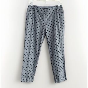 Outback Red Polka Dot Chambray Ankle Pants Blue Navy Cotton Retro Women's 6